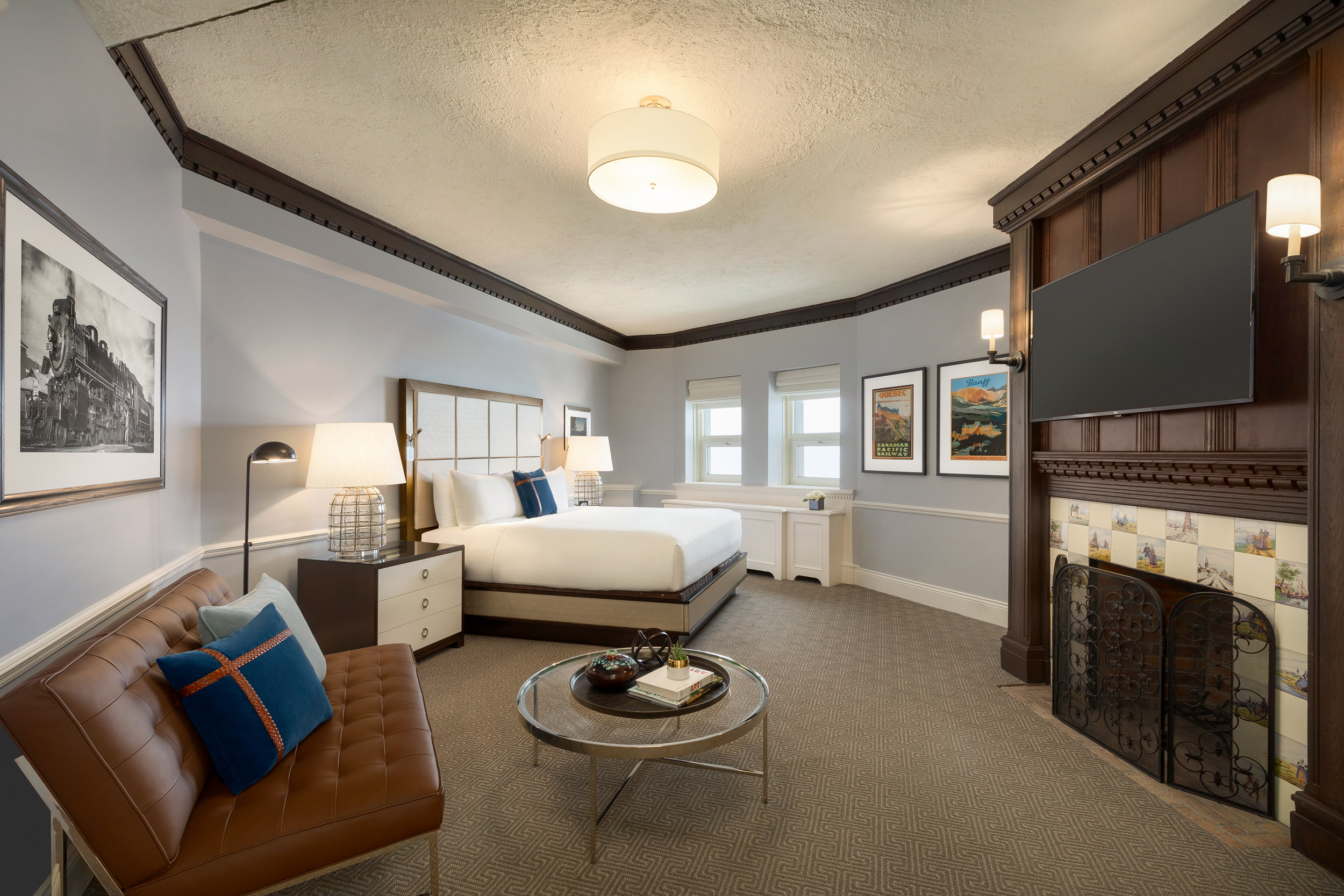 bedroom with futon and hints of brown